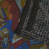 Sanskriti Vintage Sarees From India Black Pure Silk Printed Sari Craft Sustainable Fabric