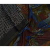 Sanskriti Vintage Sarees From India Black Pure Silk Printed Sari Craft Sustainable Fabric