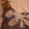 Sanskriti Vintage Sarees Light-Brown 100% Pure Silk Printed Sari Craft Sustainable Fabric