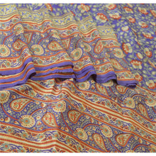 Load image into Gallery viewer, Sanskriti Vintage Sarees 5yd Purple Quilting Felting Craft Fabric Pure Silk Sari
