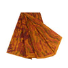 Sanskriti Vintage Sarees Indian Saffron Pure Silk Printed Sari 5yd Craft Sustainable Fabric