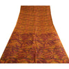 Sanskriti Vintage Sarees Indian Saffron Pure Silk Printed Sari 5yd Craft Sustainable Fabric