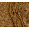 Sanskriti Vintage Sarees Brown Zari Border Pure Silk Printed Sari Craft Sustainable Fabric