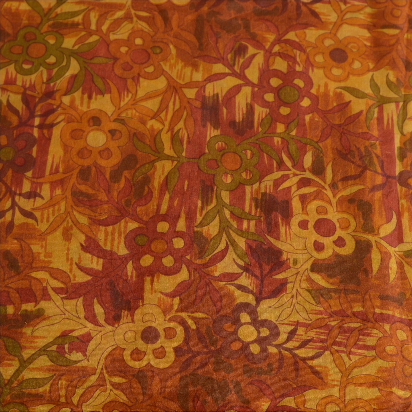 Sanskriti Vintage Sarees Multi Zari Border Pure Silk Printed Sari Craft Sustainable Fabric