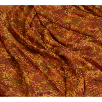 Sanskriti Vintage Sarees Multi Zari Border Pure Silk Printed Sari Craft Sustainable Fabric