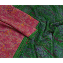 Load image into Gallery viewer, Sanskriti Vintage Sarees Indian Pink/Green Pure Silk Printed Sari Craft Fabric
