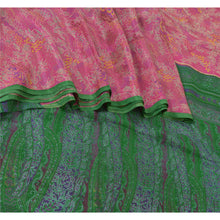 Load image into Gallery viewer, Sanskriti Vintage Sarees Indian Pink/Green Pure Silk Printed Sari Craft Fabric
