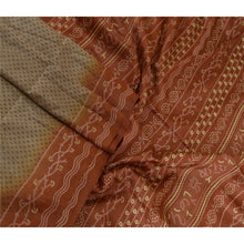 Load image into Gallery viewer, Sanskriti Vintage Sarees Indian Gray/Orange Printed Pure Silk Sari Craft Fabric
