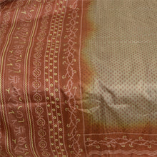 Load image into Gallery viewer, Sanskriti Vintage Sarees Indian Gray/Orange Printed Pure Silk Sari Craft Fabric
