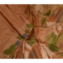 Load image into Gallery viewer, Sanskriti Vintage Sarees Brown Scenery Printed 100% Pure Silk Sari Craft Fabric
