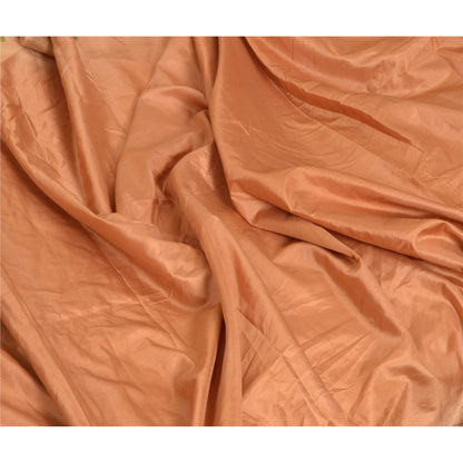 Sanskriti Vintage Sarees Brown Scenery Printed 100% Pure Silk Sari Craft Sustainable Fabric