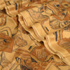 Sanskriti Vintage Sarees Indian Light-Brown Pure Silk Printed Sari Craft Sustainable Fabric