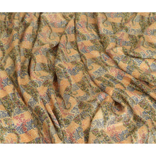 Load image into Gallery viewer, Sanskriti Vintage Sarees Cream Indian Pure Silk Printed Sari 5yd Craft Fabric
