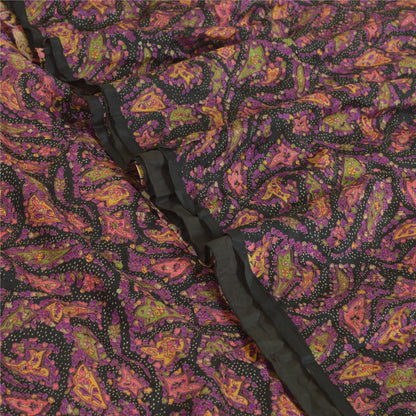 Sanskriti Vintage Sarees Indian Multi Pure Silk Printed Sari Floral Craft Sustainable Fabric