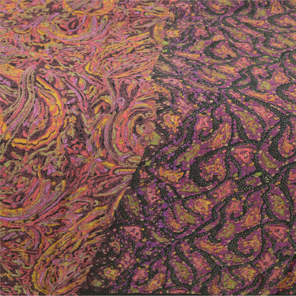 Sanskriti Vintage Sarees Indian Multi Pure Silk Printed Sari Floral Craft Sustainable Fabric