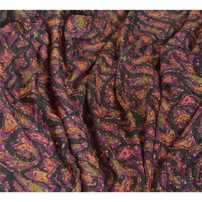 Sanskriti Vintage Sarees Indian Multi Pure Silk Printed Sari Floral Craft Sustainable Fabric