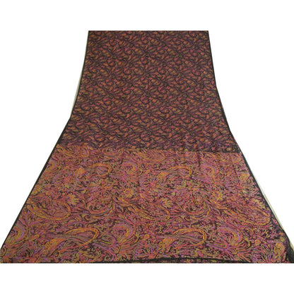 Sanskriti Vintage Sarees Indian Multi Pure Silk Printed Sari Floral Craft Sustainable Fabric