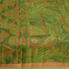 Sanskriti Vintage Sarees Indian Green Pure Silk Printed Sari Floral Craft Sustainable Fabric
