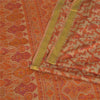 Sanskriti Vintage Sarees Light-Brown Zari Border Pure Silk Printed Sari Sustainable Fabric