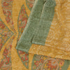 Sanskriti Vintage Sarees Safran 100% Ren Silke Trykt Sari Blomster Håndværk Bæredygtigt Stoff