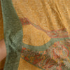 Sanskriti Vintage Sarees Safran 100% Ren Silke Trykt Sari Blomster Håndværk Bæredygtigt Stoff