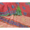 Sanskriti Vintage Sarees Green/Red Pure Silk Printed Woven Sari 5yd Craft Sustainable Fabric
