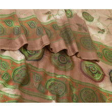 Load image into Gallery viewer, Sanskriti Vintage Sarees Brown Bandhani Pure Silk Printed Sari 5yd Craft Fabric
