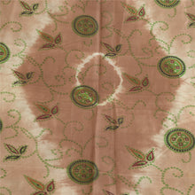 Load image into Gallery viewer, Sanskriti Vintage Sarees Brown Bandhani Pure Silk Printed Sari 5yd Craft Fabric
