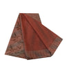 Sanskriti Vintage Sarees Indian Red/Brown Pure Silk Printed Sari Craft Sustainable Fabric