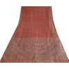 Sanskriti Vintage Sarees Indian Red/Brown Pure Silk Printed Sari Craft Sustainable Fabric