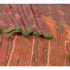 Sanskriti Vintage Sarees Pink Zari Border Ren Silke Trykt Sari Håndværk Bæredygtigt Stoff