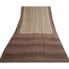 Sanskriti Vintage Sarees Ivory 100% Pure Silk Printed Sari Soft 5yd Craft Sustainable Fabric