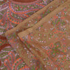 Sanskriti Vintage Sarees Heena-Green Pure Silk Printed Sari Floral Craft Sustainable Fabric