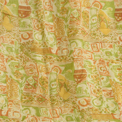 Sanskriti Vintage Sarees Multi Indian 100% Pure Silk Printed Sari Craft Sustainable Fabric