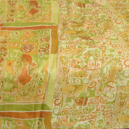 Sanskriti Vintage Sarees Multi Indian 100% Pure Silk Printed Sari Craft Sustainable Fabric