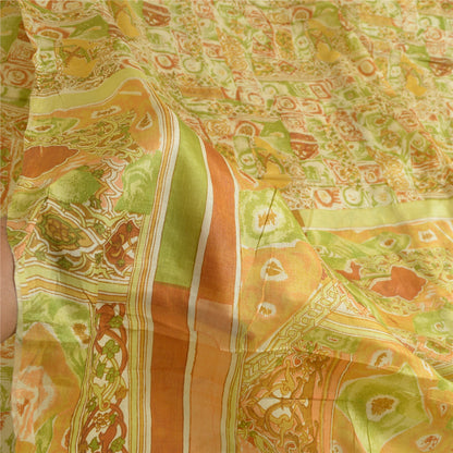Sanskriti Vintage Sarees Multi Indian 100% Pure Silk Printed Sari Craft Sustainable Fabric