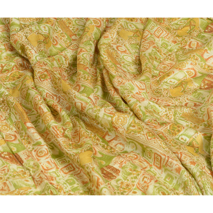 Sanskriti Vintage Sarees Multi Indian 100% Pure Silk Printed Sari Craft Sustainable Fabric