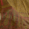 Sanskriti Vintage Sarees Heena-Green Pure Silk Printed Sari Floral Craft Sustainable Fabric