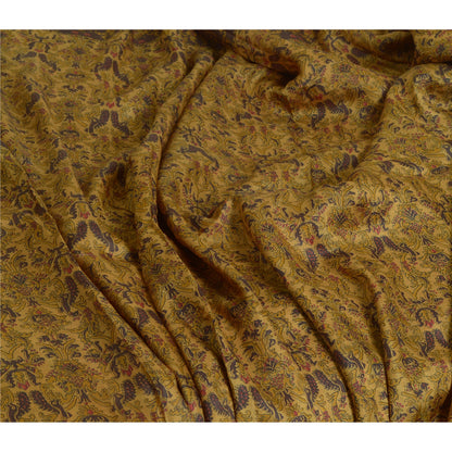 Sanskriti Vintage Sarees Heena-Green Pure Silk Printed Sari Floral Craft Sustainable Fabric