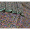 Sanskriti Vintage Sarees Dark Gray 100% Pure Silk Printed Sari Soft Craft Sustainable Fabric