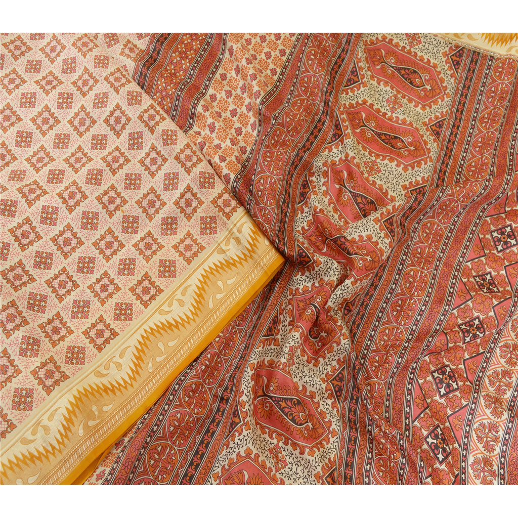 Sanskriti Vintage Sarees Pure Silk Quilting Felting Craft Sustainable Fabric Printed Sari