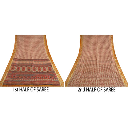 Sanskriti Vintage Sarees Pure Silk Quilting Felting Craft Sustainable Fabric Printed Sari