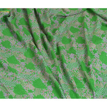 Load image into Gallery viewer, Sanskriti Vintage Sarees Green Zari Border Pure Silk Printed Sari Craft Fabric
