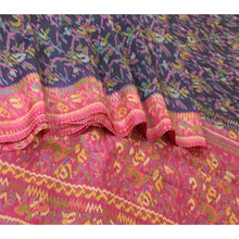 Load image into Gallery viewer, Sanskriti Vintage Sarees Indian Blue/Pink Pure Silk Printed Sari Craft Fabric
