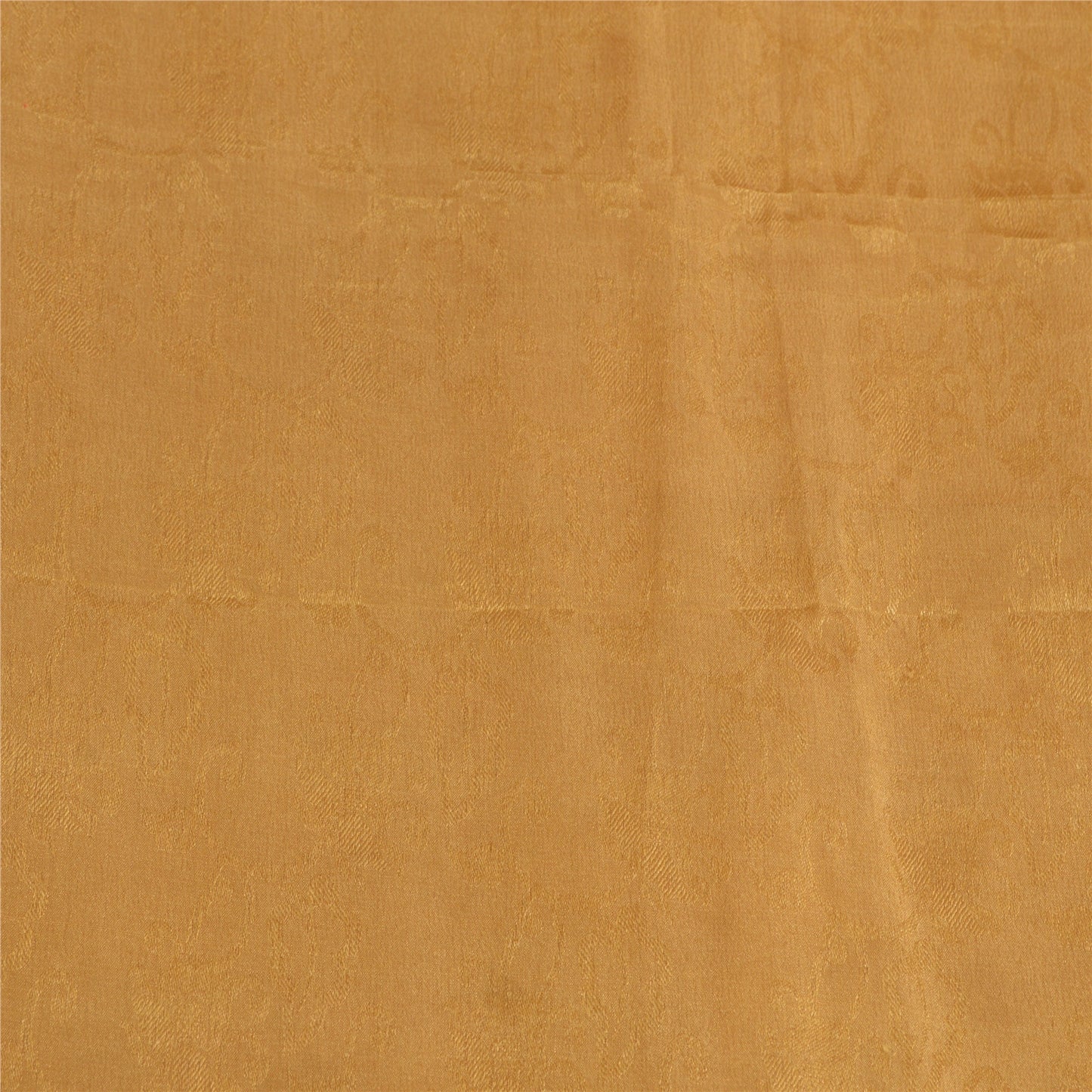 Sanskriti Vintage Sarees Saffron Pure Silk Printed Woven Sari 5yd Craft Sustainable Fabric