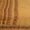 Sanskriti Vintage Sarees Saffron Pure Silk Printed Woven Sari 5yd Craft Sustainable Fabric