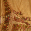Sanskriti Vintage Sarees Saffron Pure Silk Printed Woven Sari 5yd Craft Sustainable Fabric