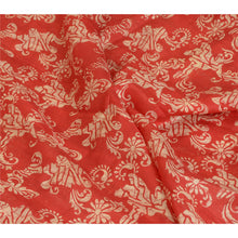 Load image into Gallery viewer, Sanskriti Vintage Sarees From India Red Pure Silk Printed Sari 5yd Craft Fabric
