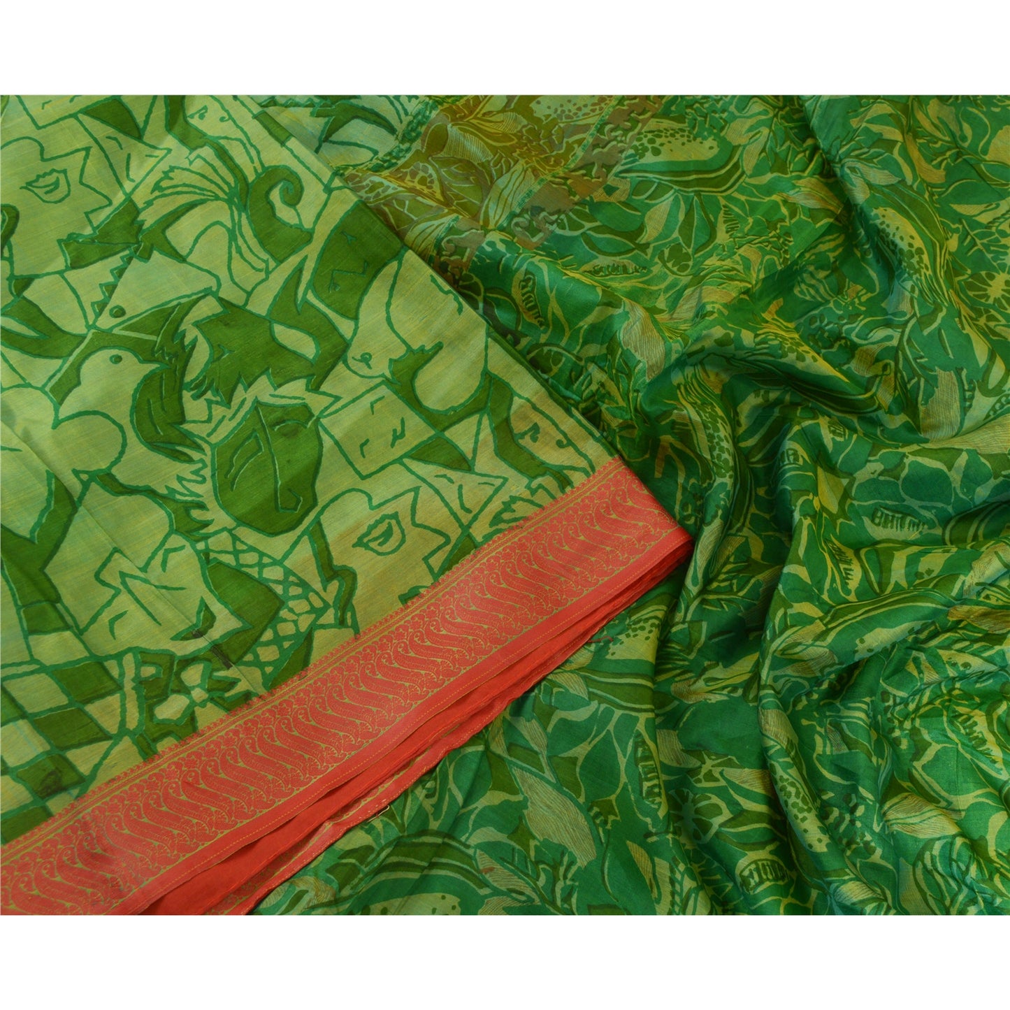 Sanskriti Vintage Sarees Pure Silk Quilting Felting Craft Sustainable Fabric Printed Sari