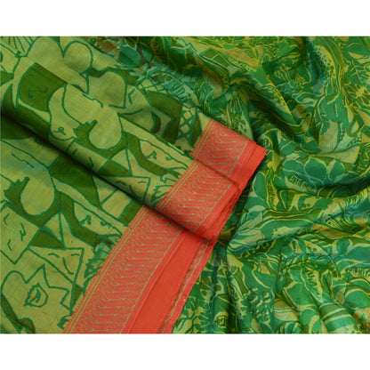 Sanskriti Vintage Sarees Pure Silk Quilting Felting Craft Sustainable Fabric Printed Sari
